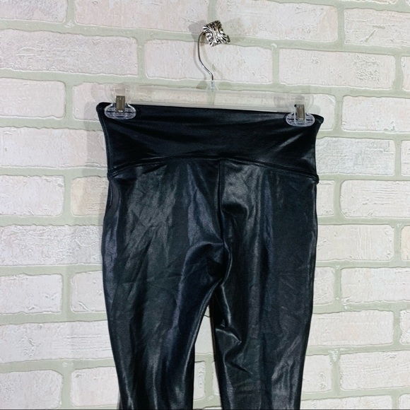 SPANX Black Faux Leather Leggings Size L - Picture 9 of 11